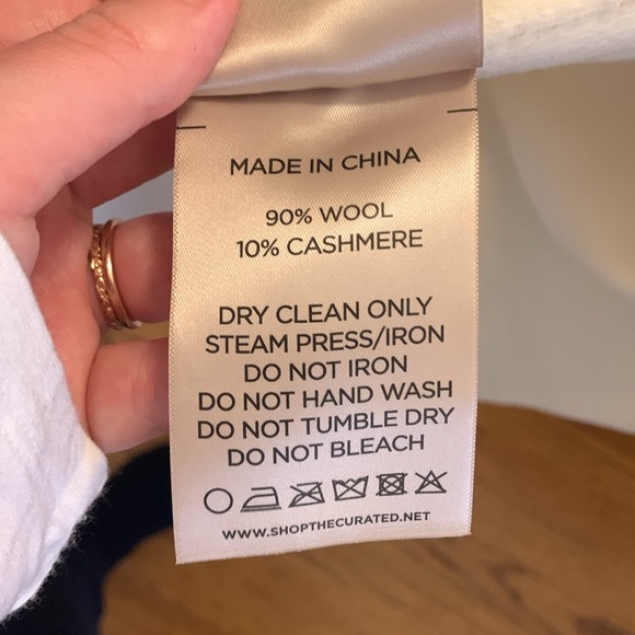 NWT The Curated Ecru Tailored Coat Wool-Cashmere - Picture 7 of 11